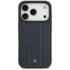 Dėklas Mercedes Leather Laurel Leaves Stripes MagSafe skirtas Apple iPhone 17 Pro mėlynos spalvos