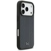 Dėklas Mercedes Leather Laurel Leaves Stripes MagSafe skirtas Apple iPhone 17 Pro mėlynos spalvos
