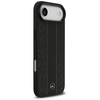 Dėklas Mercedes Leather Laurel Leaves Stripes MagSafe skirtas Apple iPhone 17 Air juodos spalvos