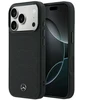 Dėklas Mercedes Leather Mesh with Bow Line MagSafe Case for iPhone 18 Pro Max / 17 Pro Max - Juodas