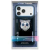 NIMMY dėklas GLASSES COOL CAT, suderinamas su „MagSafe“, skirtas IPHONE 17, juodas mėlynas