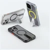 Dėklas Skinarma Helix Apple iPhone 16 Pro Max magnetinis įkrovimo stovas, 360° besisukantis, titano spalvos