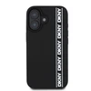 DKNY 3D Rubber Repeat Logo Line Apple iPhone 16 dėklas telefonui juodos spalvos