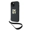 Apple iPhone 13 / 14 / 15 DKNY Hardcase Wrist Strap Stock Logo (DKHCP14SPBSWSK) dėklas telefonui juodos spalvos