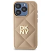 DKNY DKHCP14XPQDSLE Apple iPhone 14 Pro Max 6.7" dėklas telefonui gelsvos spalvos Quilted Stack Logo