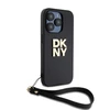 Apple iPhone 15 Pro DKNY Hardcase Wrist Strap Stock Logo (DKHCP15LPBSWSK) dėklas telefonui juodos spalvos