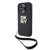 Apple iPhone 15 Pro DKNY Hardcase Wrist Strap Stock Logo (DKHCP15LPBSWSK) dėklas telefonui juodos spalvos