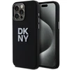 Apple iPhone 15 Pro DKNY dėklas Liquid Silicone Metal Logo (DKHCP15LSMCBSK) juodos spalvos