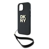 Apple iPhone 13 / 14 / 15 DKNY Hardcase Wrist Strap Stock Logo (DKHCP15SPBSWSK) dėklas telefonui juodos spalvos
