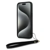 Apple iPhone 15 Pro Max DKNY Hardcase Wrist Strap Stock Logo (DKHCP15XPBSWSK) dėklas telefonui juodos spalvos