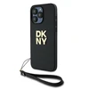 Apple iPhone 15 Pro Max DKNY Hardcase Wrist Strap Stock Logo (DKHCP15XPBSWSK) dėklas telefonui juodos spalvos