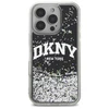 DKNY DKHCP16LLBNAEK Apple iPhone 16 Pro 6.3" dėklas telefonui juodos spalvos hardcase Liquid Glitter Arch Logo