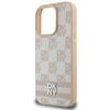 Apple iPhone 16 Pro DKNY Checkered Pattern & Printed Stripes (DKHCP16LPCPTSSP) dėklas telefonui rožinės spalvos
