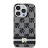 Apple iPhone 13 Pro Max DKNY dėklas IML Checkered Mono Pattern &amp; Printed Stripes MagSafe (DKHMP13XHCPTSK) juodos spalvos