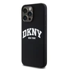 Apple iPhone 13 Pro Max DKNY dėklas Liquid Silicone Baltas Printed Logo MagSafe (DKHMP13XSNYACH) juodos spalvos