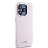 Apple iPhone 14 Pro DKNY dėklas Liquid silikoninis Small Metal Logo MagSafe DKHMP14LSMCHLP rožinės spalvos
