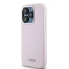Apple iPhone 14 Pro DKNY dėklas Liquid silikoninis Small Metal Logo MagSafe DKHMP14LSMCHLP rožinės spalvos