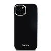 Apple iPhone 13 / 14 / 15 DKNY dėklas Liquid Silicone Small Metal Logo MagSafe (DKHMP14SSMCHLK) juodos spalvos