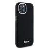 Apple iPhone 13 / 14 / 15 DKNY dėklas Liquid Silicone Small Metal Logo MagSafe (DKHMP14SSMCHLK) juodos spalvos