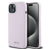 Apple iPhone 13 / 14 / 15 DKNY dėklas Liquid Silicone Small Metal Logo MagSafe (DKHMP14SSMCHLP) rožinės spalvos