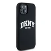 Apple iPhone 13 / 14 / 15 DKNY dėklas Skystas silikonas Baltas Printed Logo MagSafe DKHMP14SSNYACH