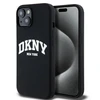 Apple iPhone 13 / 14 / 15 DKNY dėklas Skystas silikonas Baltas Printed Logo MagSafe DKHMP14SSNYACH