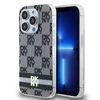 Apple iPhone 15 Pro DKNY dėklas IML Checkered Mono Pattern &amp; Printed Stripes MagSafe (DKHMP15LHCPTSK) juodos spalvos