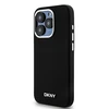 Apple iPhone 15 Pro DKNY dėklas Liquid Silicone Small Metal Logo MagSafe (DKHMP15LSMCHLK) juodos spalvos