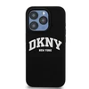 Apple iPhone 15 Pro DKNY dėklas Liquid Silicone Baltas Printed Logo MagSafe (DKHMP15LSNYACH) juodos spalvos