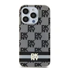 Apple iPhone 15 Plus / 14 Plus DKNY dėklas IML Checkered Mono Pattern &amp; Printed Stripes MagSafe (DKHMP15MHCPTSK) juodos spalvos