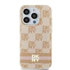 Apple iPhone 13 / 14 / 15 DKNY dėklas IML Checkered Mono Pattern &amp; Printed Stripes MagSafe (DKHMP15SHCPTSP) rožinės spalvos