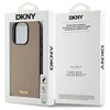 DKNY DKHMP15XPGHLME Apple iPhone 15 Pro Max 6.7" dėklas telefonui gelsvas Grained Metal Logo MagSafe