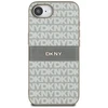 Dėklas DKNY Repeat Texture Pattern su toniniu dryžiuku Apple iPhone 16e smėlio spalvos