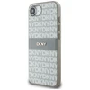 Dėklas DKNY Repeat Texture Pattern su toniniu dryžiuku Apple iPhone 16e smėlio spalvos