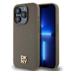 Apple iPhone 15 Pro DKNY odinis dėklas Monogram Pattern Metal Logo MagSafe (DKHMP15LPSHRPSW) rudos spalvos
