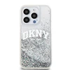 DKNY Liquid Glitter Arch Logo dėklas telefonui Apple iPhone 14 Pro skaidrus
