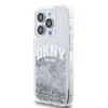 DKNY Liquid Glitter Arch Logo dėklas telefonui Apple iPhone 14 Pro skaidrus