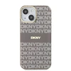 DKNY PC/TPU Repeat Pattern Tonal Stripe Magsafe dėklas telefonui Apple iPhone 14 rusvai gelsvas