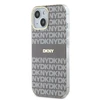 DKNY PC/TPU Repeat Pattern Tonal Stripe Magsafe dėklas telefonui Apple iPhone 14 rusvai gelsvas