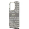 DKNY PC/TPU Repeat Pattern Tonal Stripe Magsafe dėklas telefonui Apple iPhone 14 Pro Max rusvai gelsvas