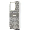DKNY PC/TPU Repeat Pattern Tonal Stripe Magsafe dėklas telefonui Apple iPhone 13 Pro rusvai gelsvas