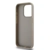 DKNY PU Leather Checkered Pattern and Stripe dėklas telefonui Apple iPhone 13 Pro rusvai gelsvas