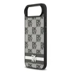 DKNY PU Leather Checkered Pattern and Stripe dėklas skirtas Apple iPhone Air juodos spalvos