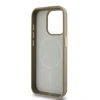 DKNY PU Leather Checkered Pattern Magsafe dėklas telefonui Apple iPhone 15 Pro Max rusvai gelsvas