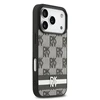 DKNY PU Leather Checkered Pattern and Stripe dėklas skirtas Apple iPhone 17 Pro juodos spalvos