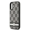 DKNY PU Leather Checkered Pattern and Stripe dėklas skirtas Apple iPhone 17 juodos spalvos