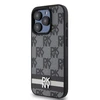 Apple iPhone 15 Pro DKNY odinis dėklas Checkered Mono Pattern & Printed Stripes (DKHCP15LPCPTSSK) juodos spalvos