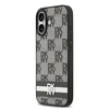 DKNY PU Leather Checkered Pattern and Stripe dėklas skirtas Apple iPhone 17 juodos spalvos
