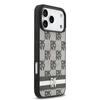 DKNY PU Leather Checkered Pattern and Stripe dėklas skirtas Apple iPhone 17 Pro Max juodos spalvos