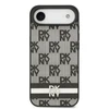 DKNY PU Leather Checkered Pattern and Stripe dėklas skirtas Apple iPhone Air juodos spalvos